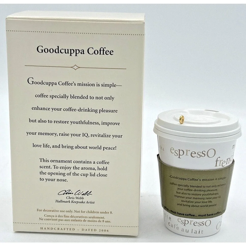 2006 Hallmark Goodcuppa Coffee Christmas Ornament SKU‎ U214